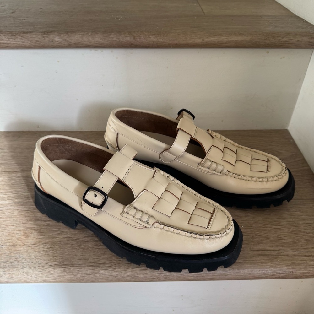 Hereu Off White Soller Sport Leather Loafers